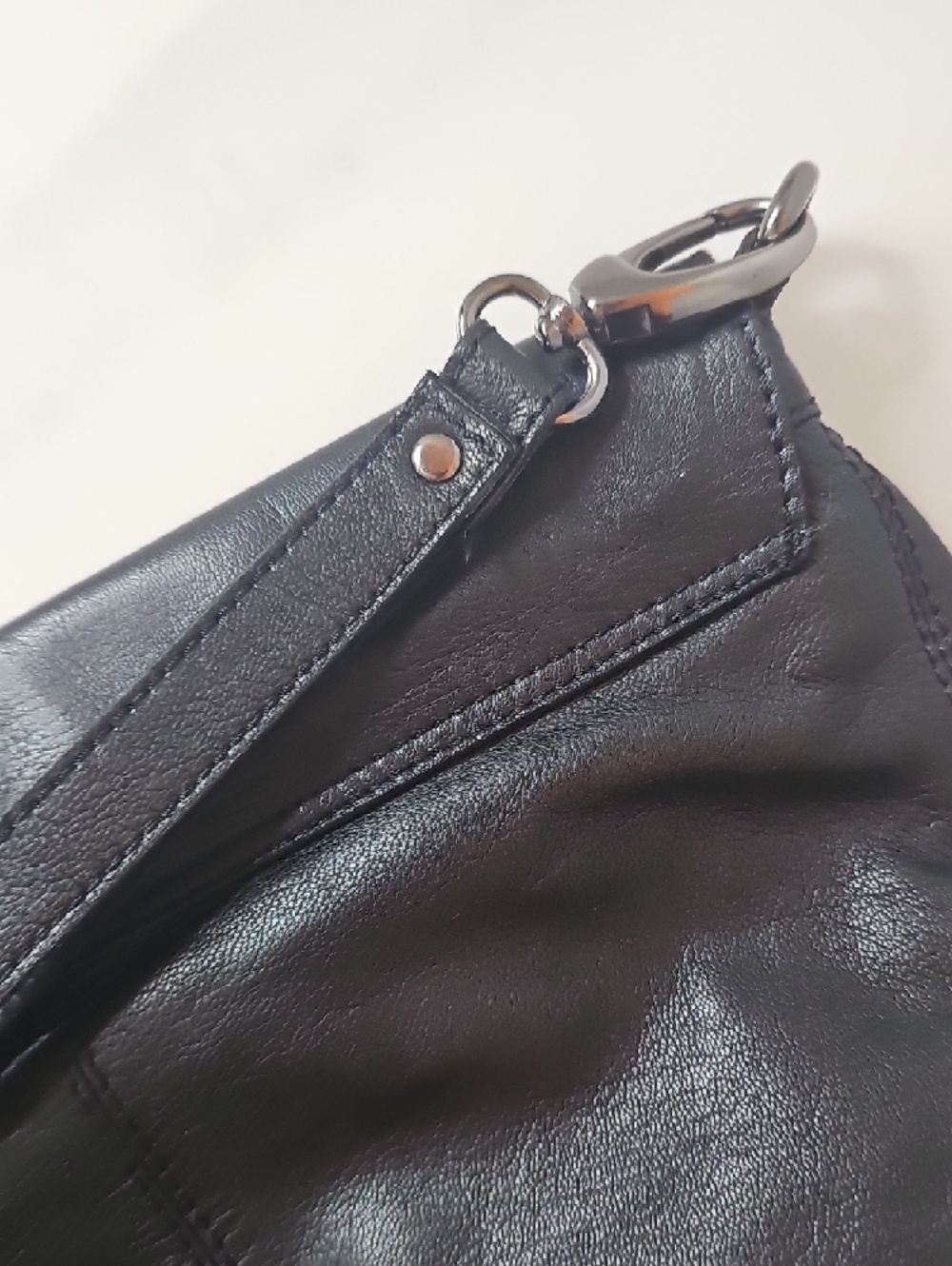 Danier Black Clutch with Silver Stud Triangles - Picture 10 of 10